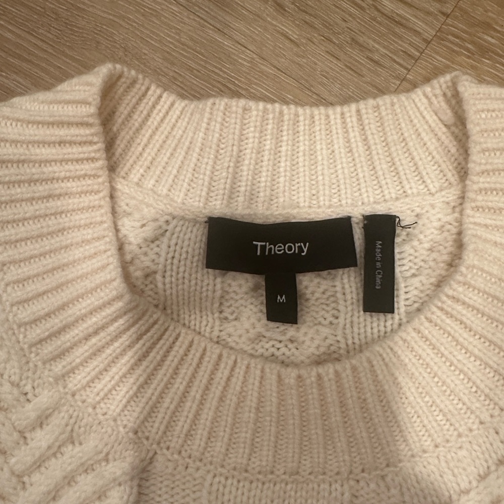 Theory Governor Cable Crop Ivory Knit Sweater
. - Picture 3 of 5